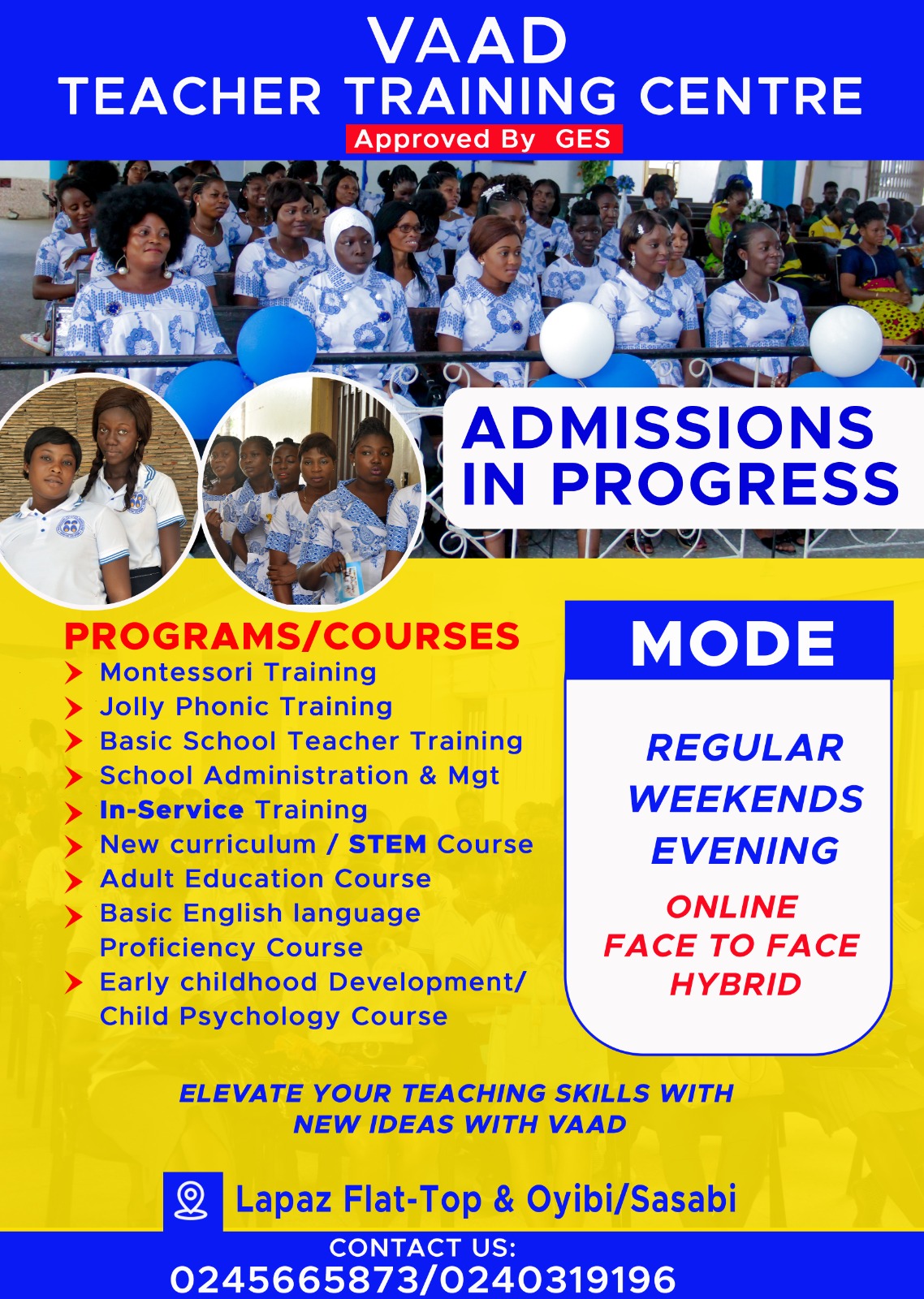 GENERAL ADMISSIONS IN PROGRESS